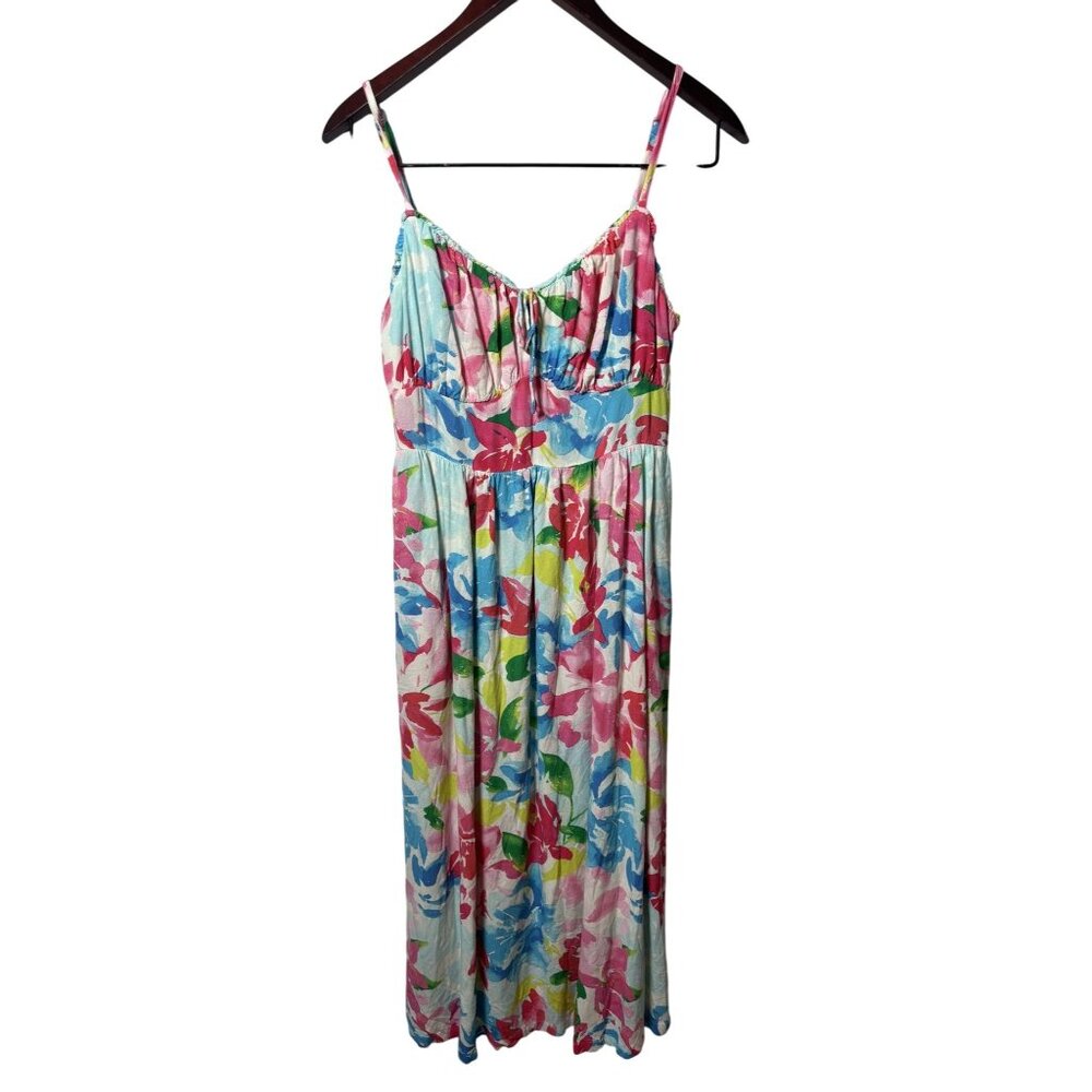 Old Navy Womens SZ M Floral Print Babydoll Summer Dress Back Emperor waist